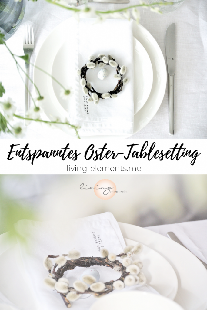 Entspanntes Oster-Tableseeting / Osterdeko / Ostertisch / DIY-Deko / Weidenkränzchen / Tischdeko / Ostern